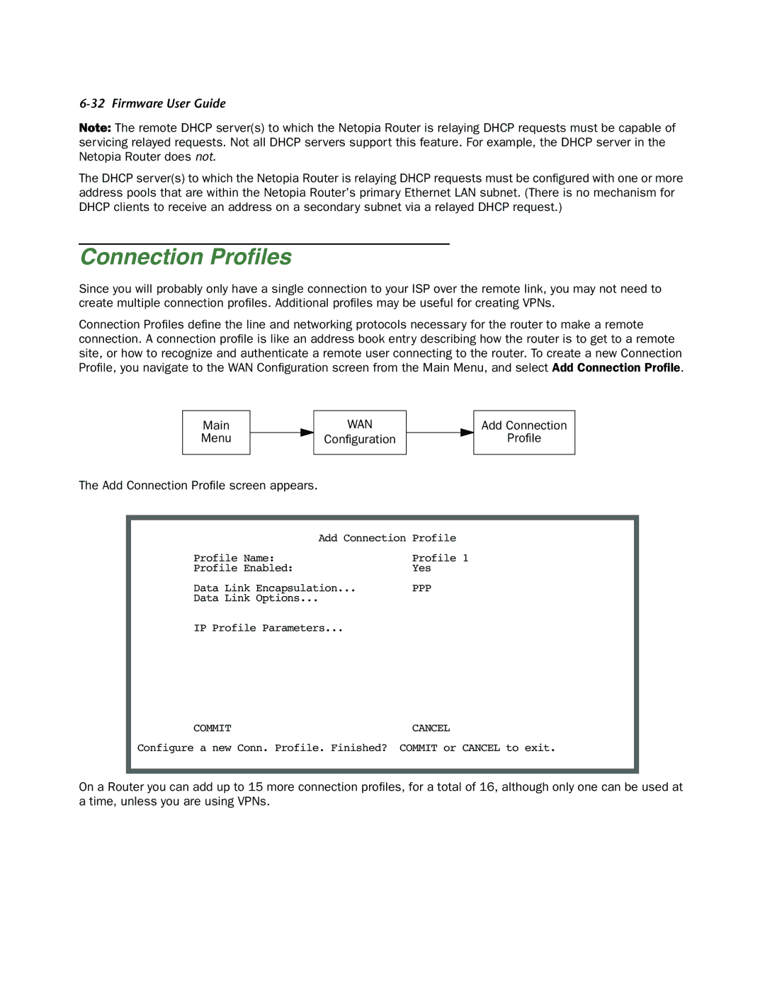 Netopia 4000-Series manual Connection Proﬁles 