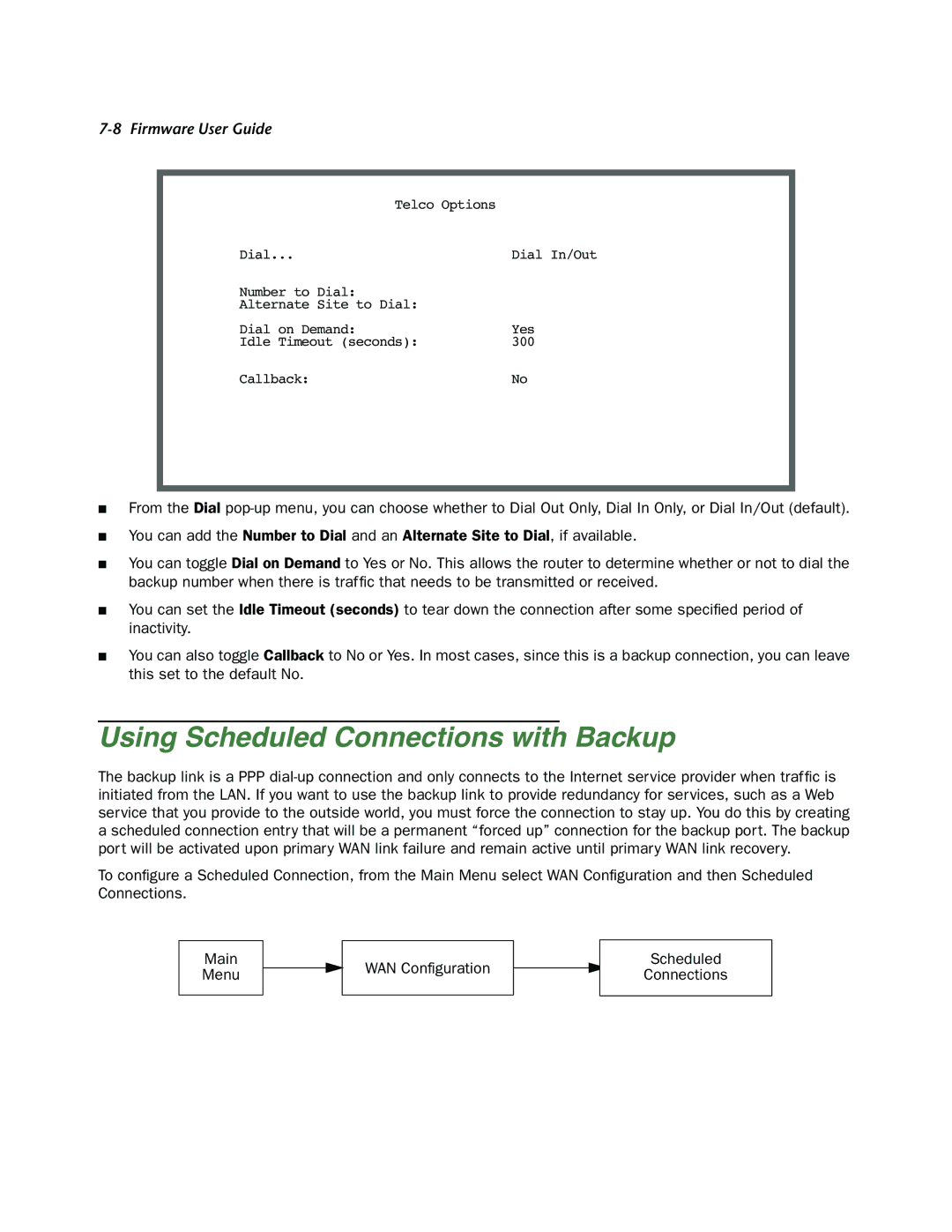 Netopia 4000-Series manual Using Scheduled Connections with Backup 