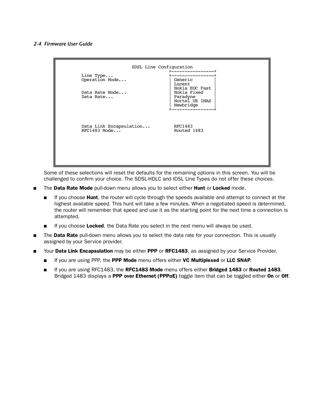 Netopia 4000-Series manual Data Rate Mode Nokia Fixed Paradyne 