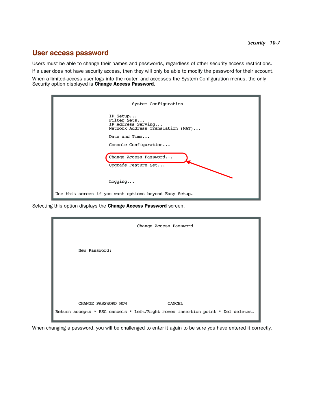 Netopia 4000-Series manual User access password 