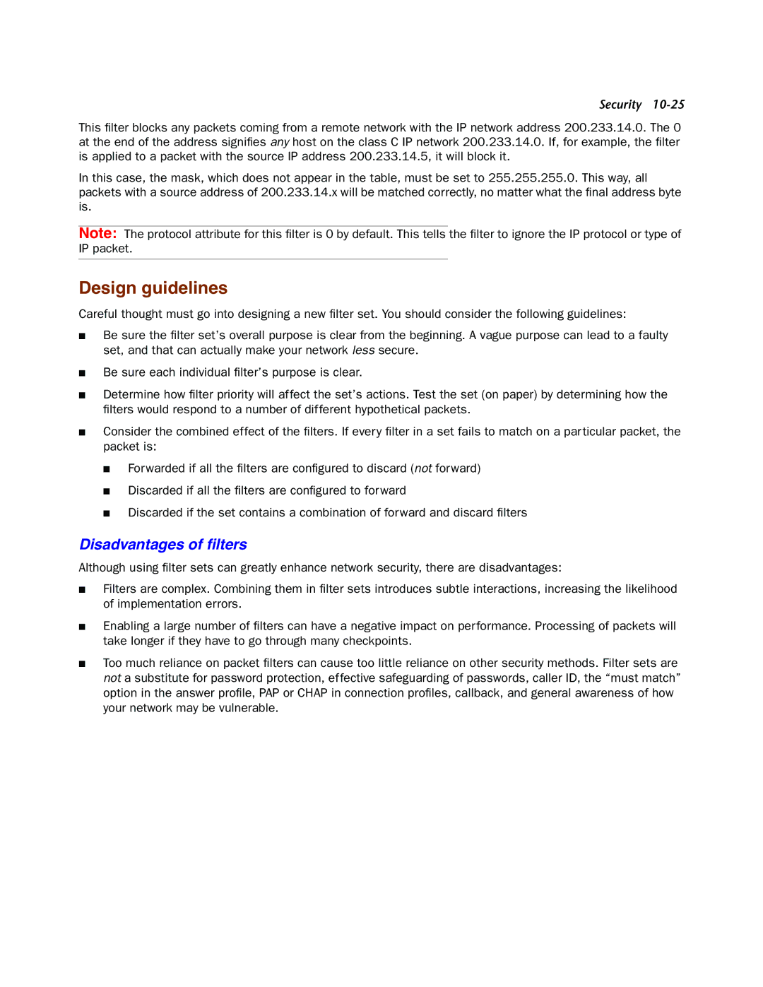 Netopia 4000-Series manual Design guidelines, Disadvantages of ﬁlters 