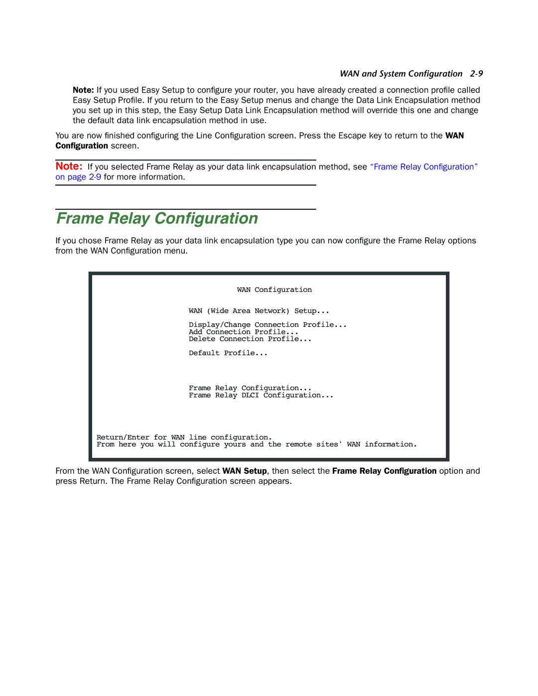 Netopia 4000-Series manual Frame Relay Conﬁguration 