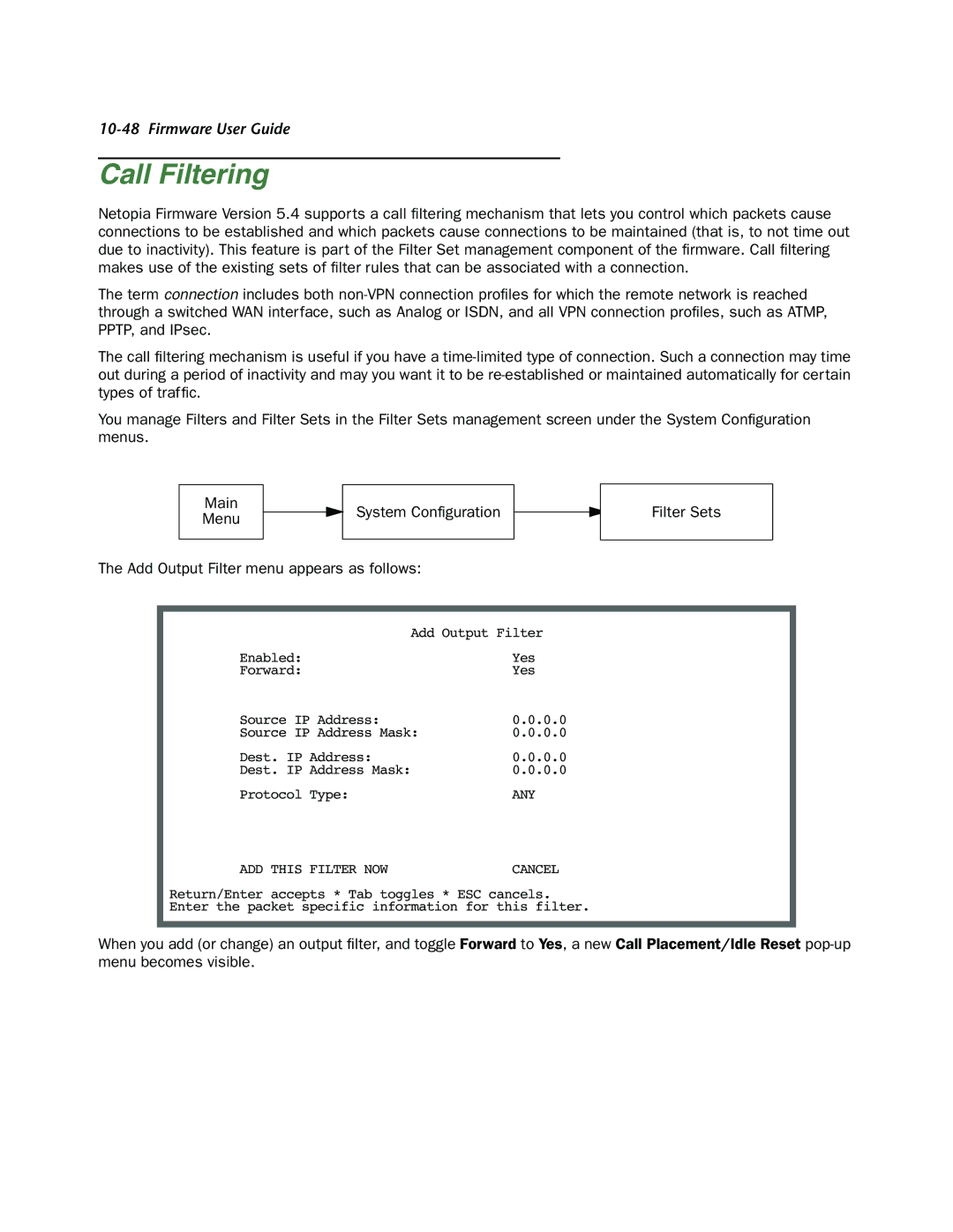 Netopia 4000-Series manual Call Filtering 