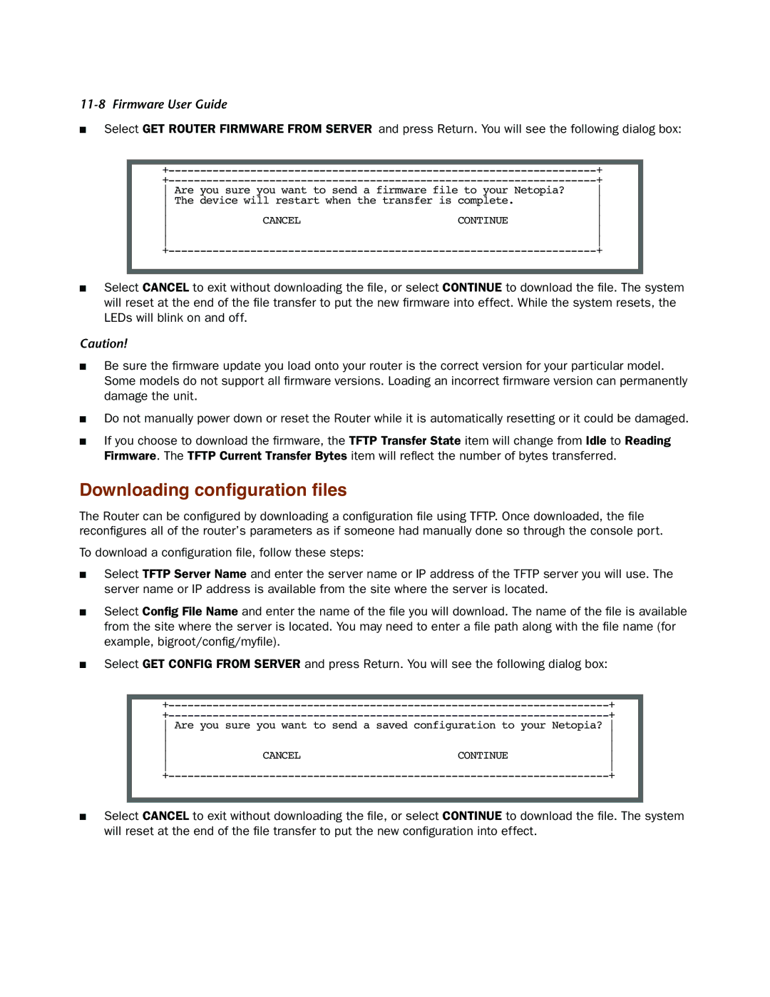 Netopia 4000-Series manual Downloading conﬁguration ﬁles 