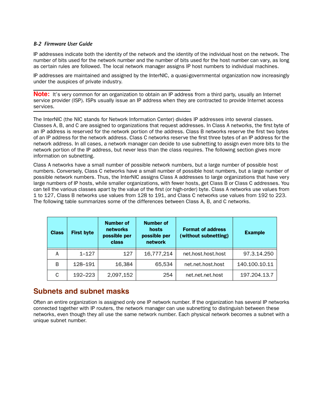 Netopia 4000-Series manual Subnets and subnet masks 