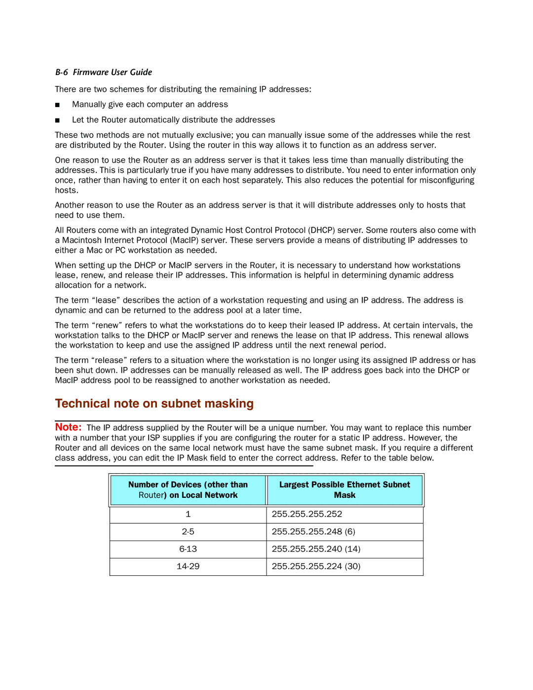 Netopia 4000-Series manual Technical note on subnet masking, 255.255.255.224 