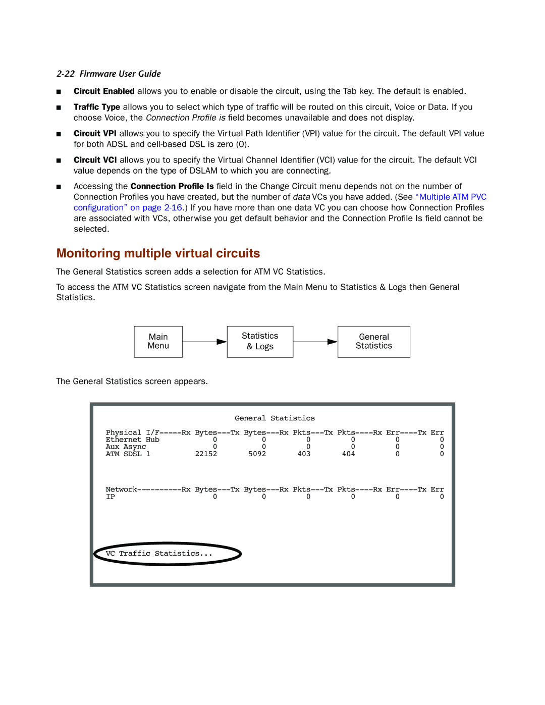 Netopia 4000-Series manual Monitoring multiple virtual circuits, ATM Sdsl 