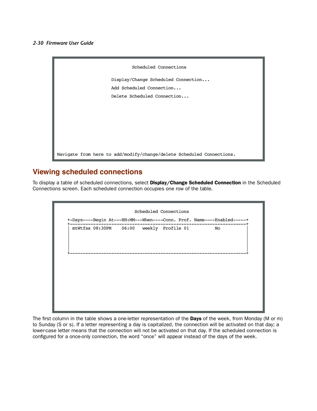 Netopia 4000-Series manual Viewing scheduled connections 