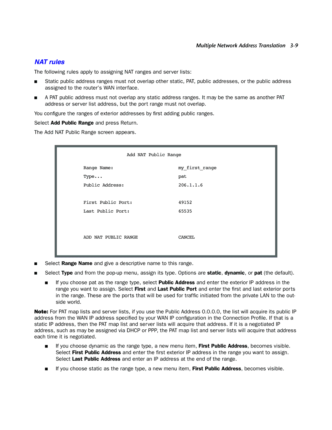 Netopia 4000-Series manual NAT rules 