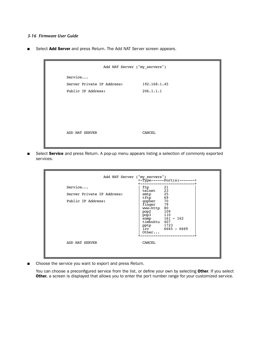 Netopia 4000-Series manual ADD NAT Server 