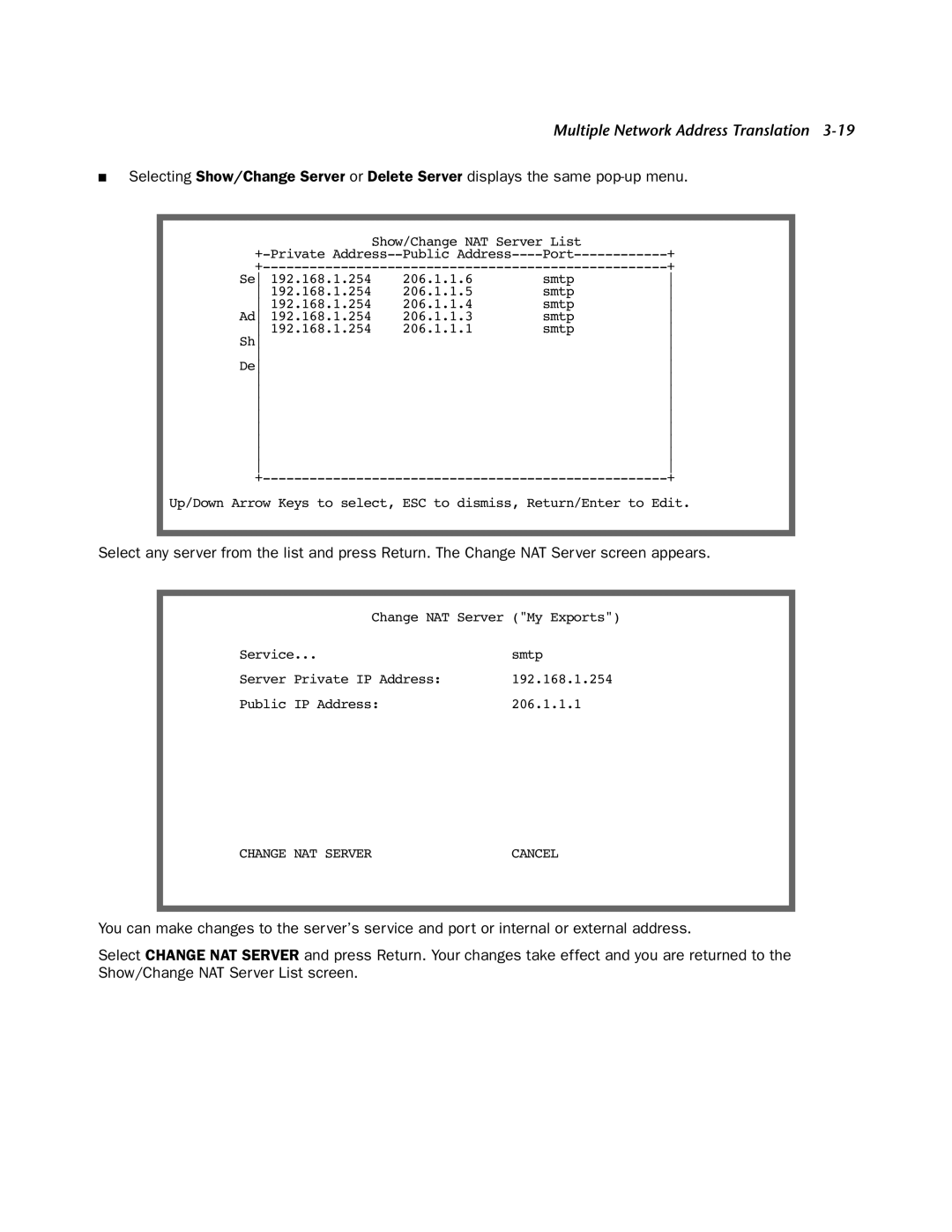 Netopia 4000-Series manual Change NAT Server 