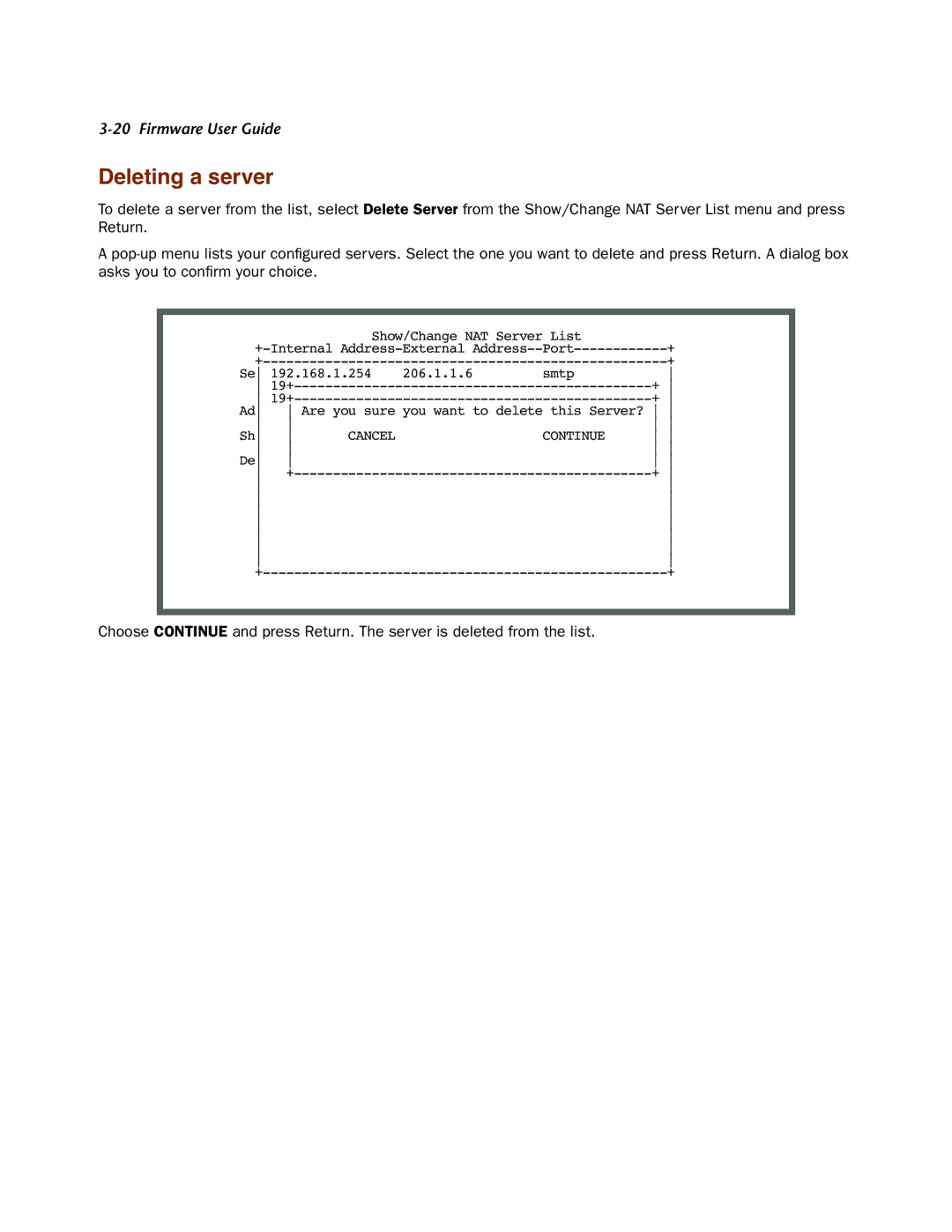 Netopia 4000-Series manual Deleting a server 