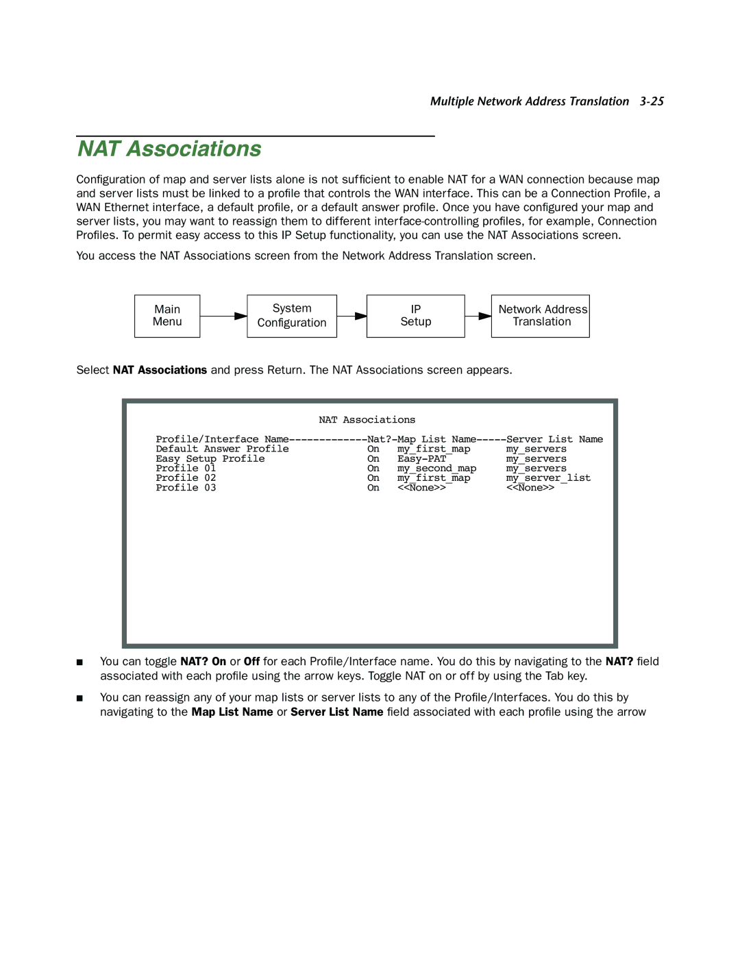 Netopia 4000-Series manual NAT Associations 