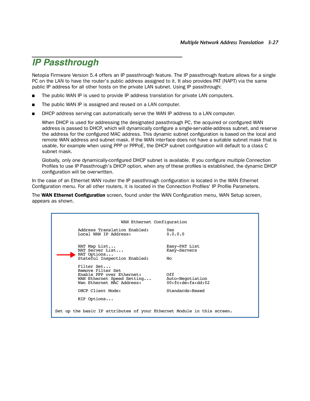 Netopia 4000-Series manual IP Passthrough 