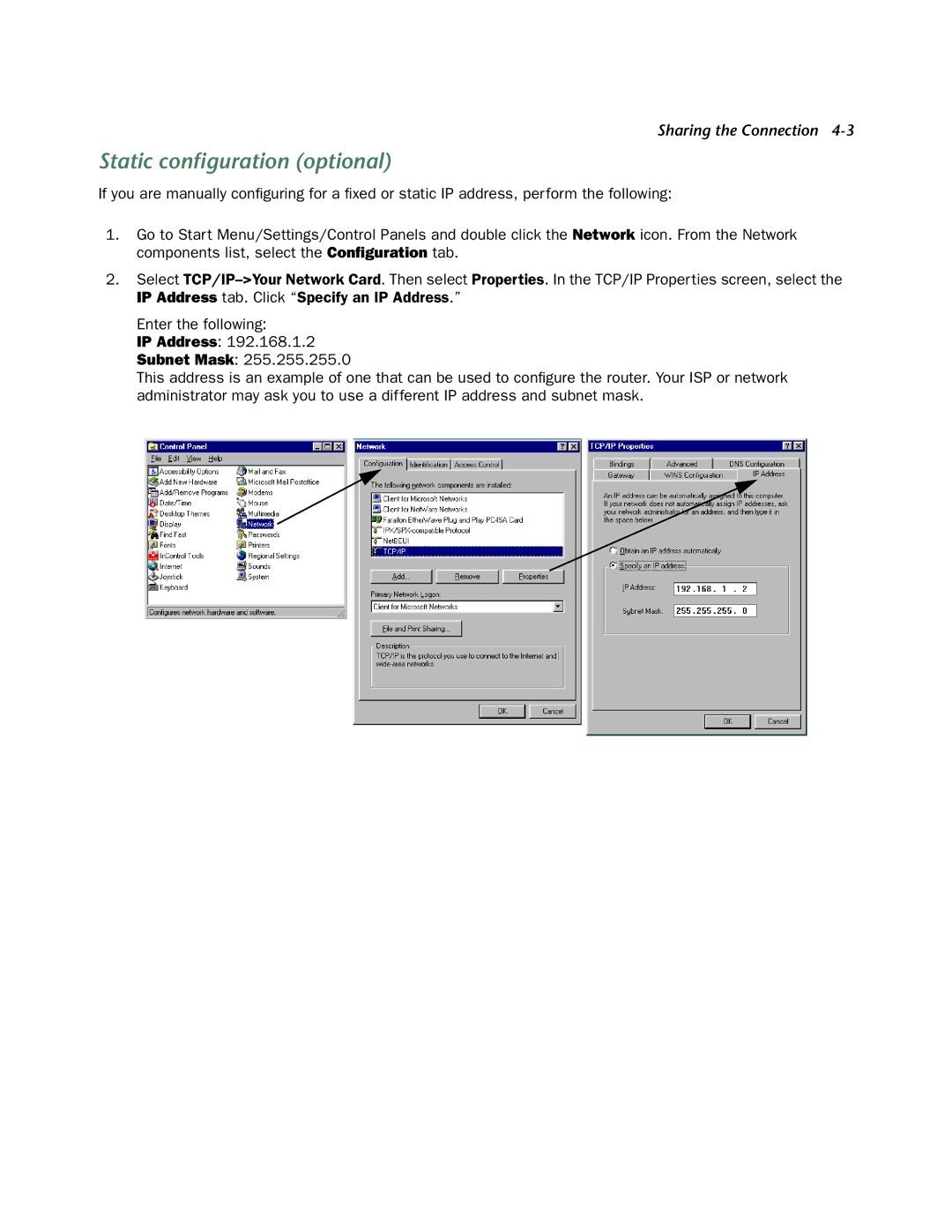 Netopia 4522 T1 manual Static conﬁguration optional 