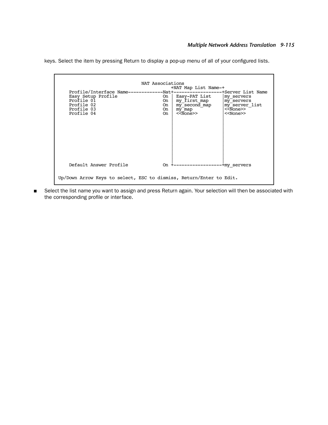 Netopia 4553 manual NAT Associations +NAT Map List Name-+ 