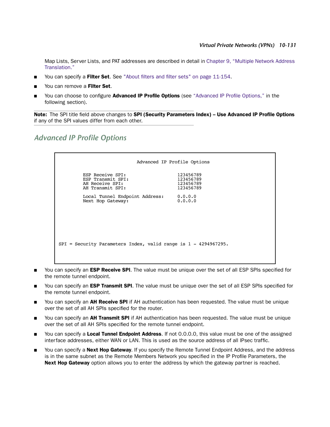 Netopia 4553 manual Advanced IP Proﬁle Options 