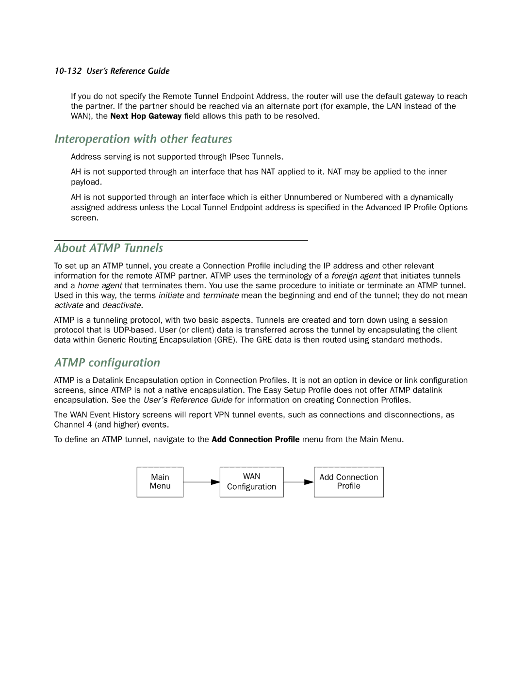 Netopia 4553 manual Interoperation with other features, About Atmp Tunnels, Atmp conﬁguration 