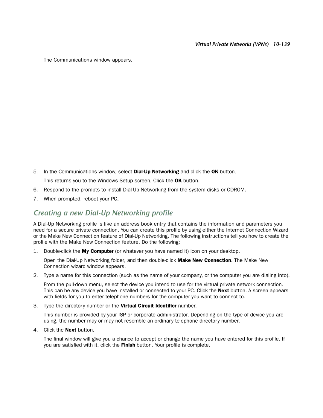 Netopia 4553 manual Creating a new Dial-Up Networking proﬁle 