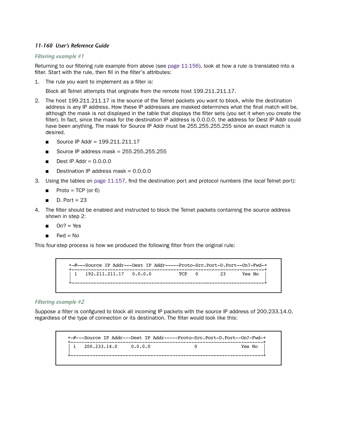 Netopia 4553 manual Filtering example #1, Filtering example #2 