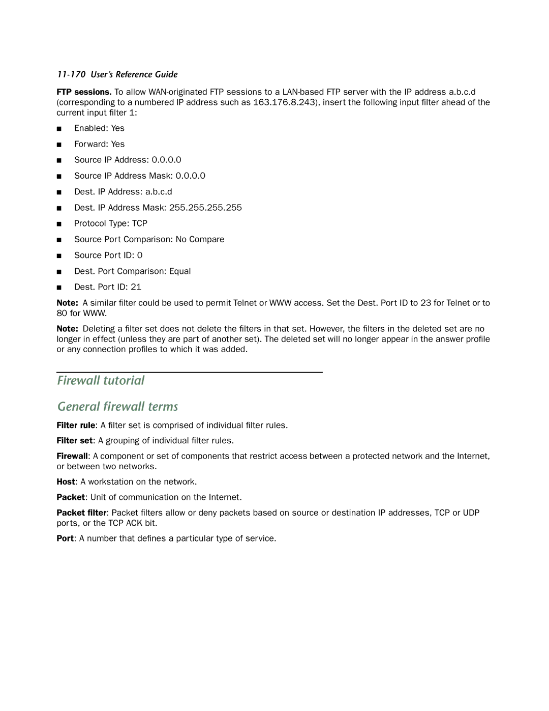 Netopia 4553 manual Firewall tutorial General ﬁrewall terms 