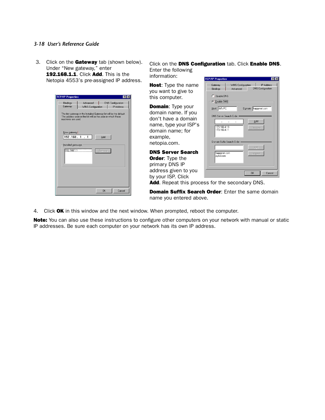 Netopia 4553 manual Add. Repeat this process for the secondary DNS 