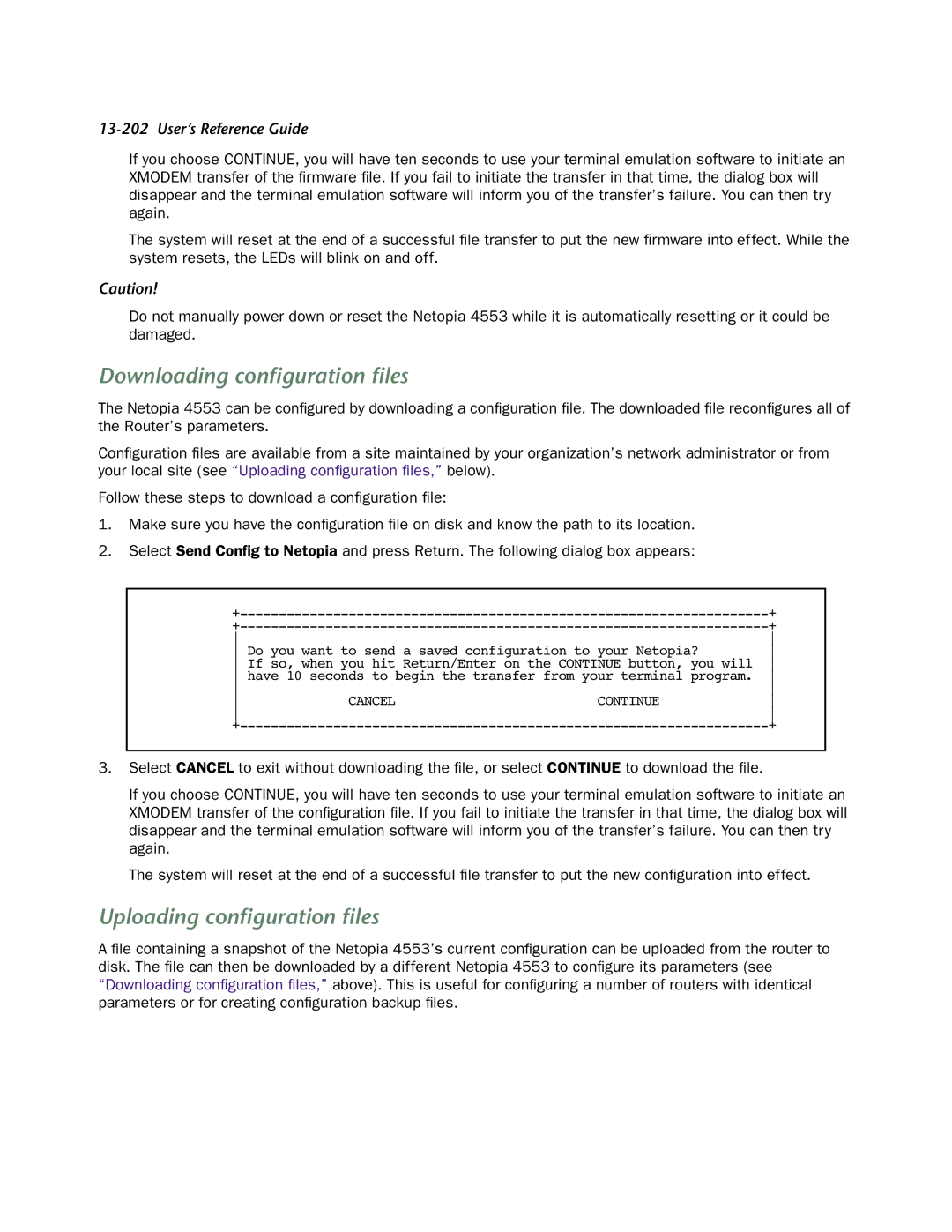 Netopia 4553 manual Do you want to send a saved configuration to your Netopia? 