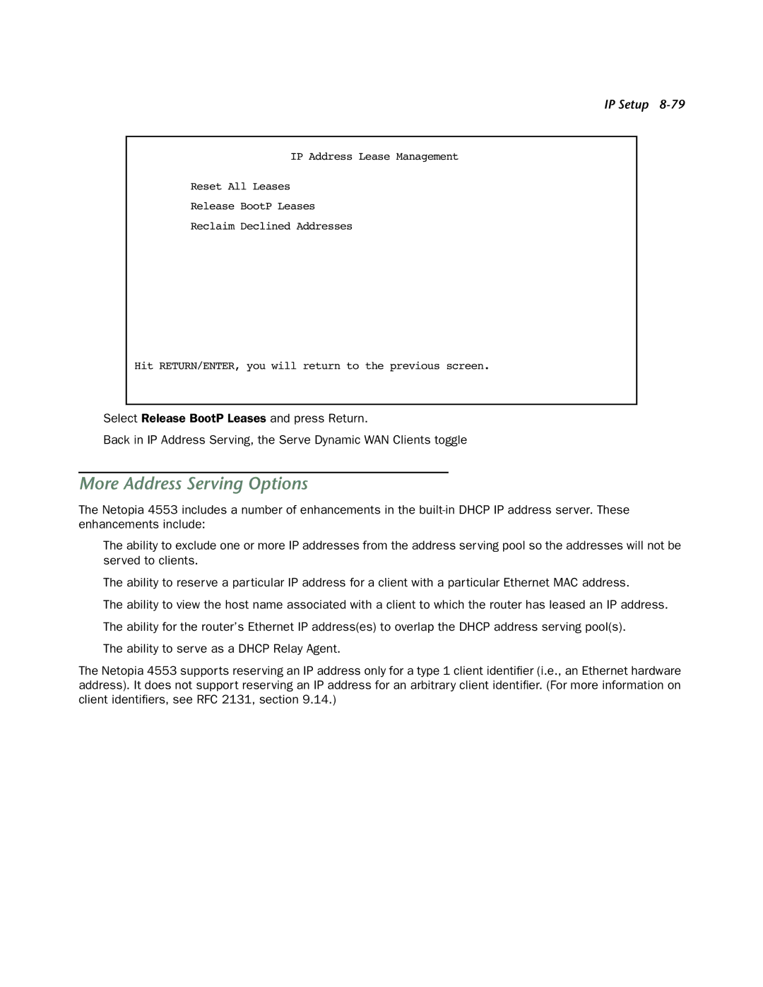 Netopia 4553 manual More Address Serving Options 