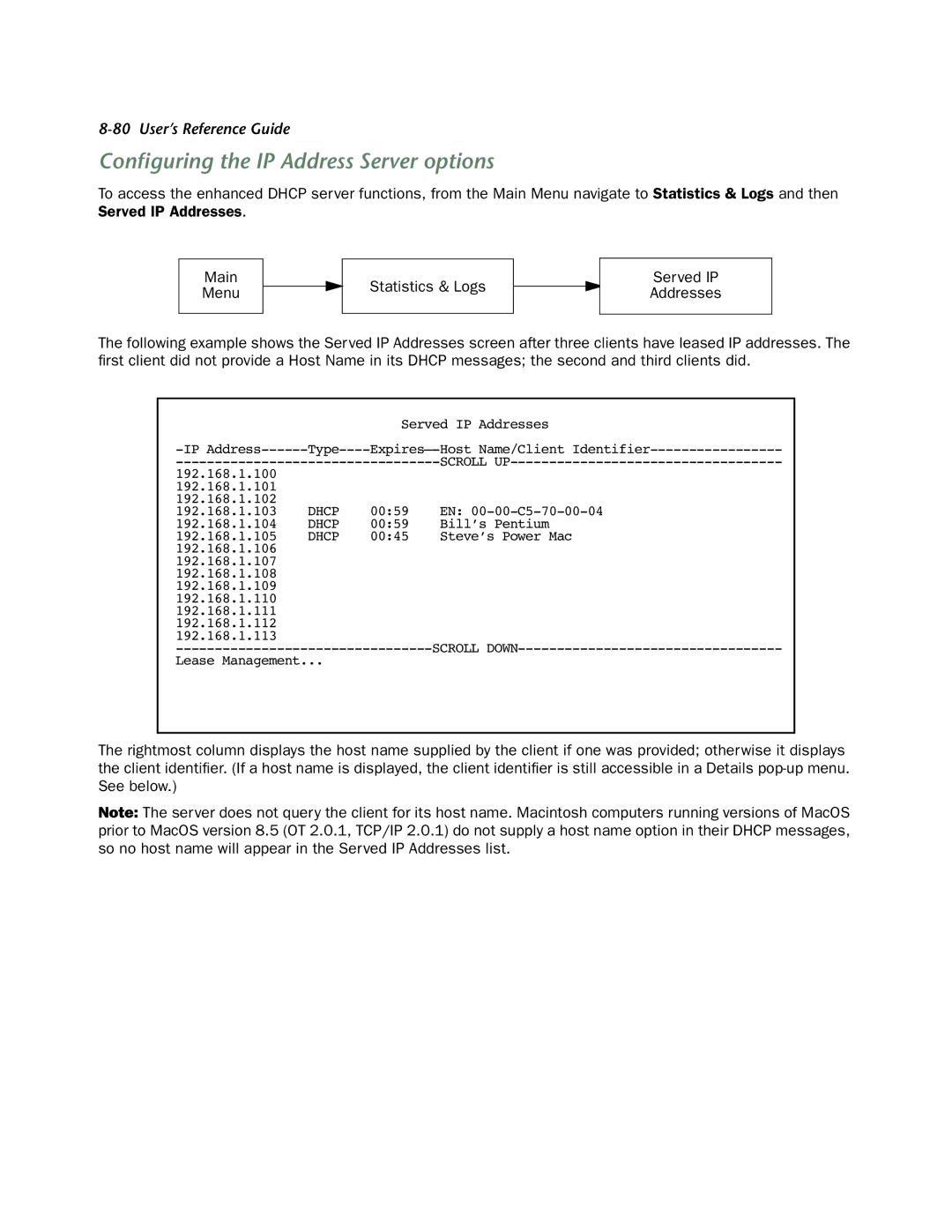 Netopia 4553 manual Conﬁguring the IP Address Server options 