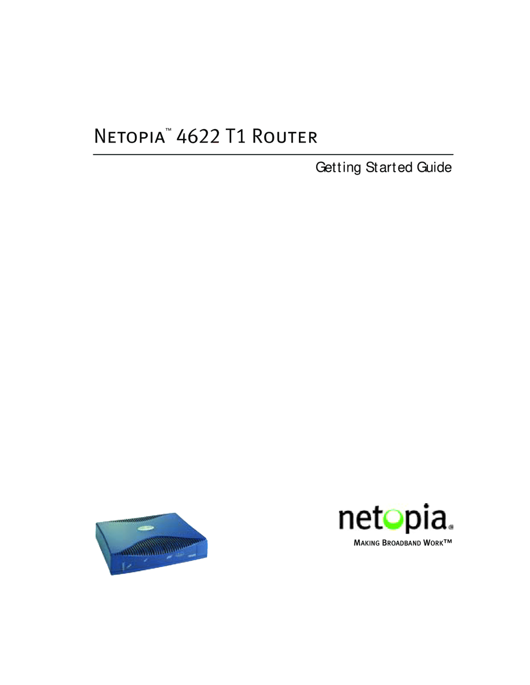 Netopia manual Netopia 4622 T1 Router 