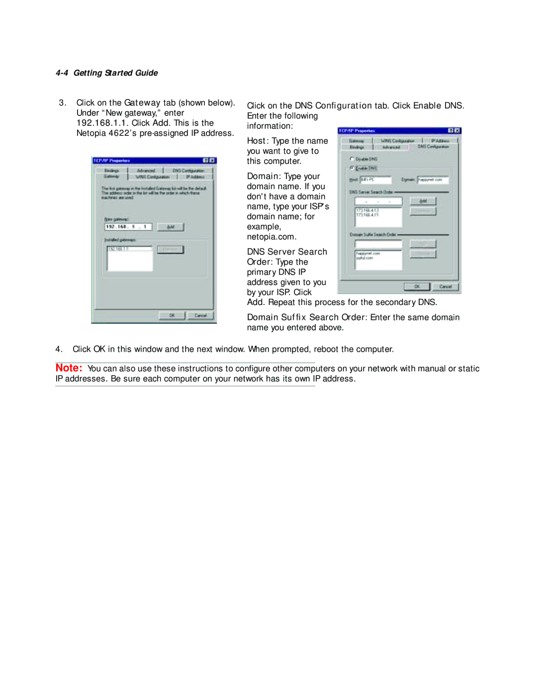 Netopia 4622 T1 manual Add. Repeat this process for the secondary DNS 