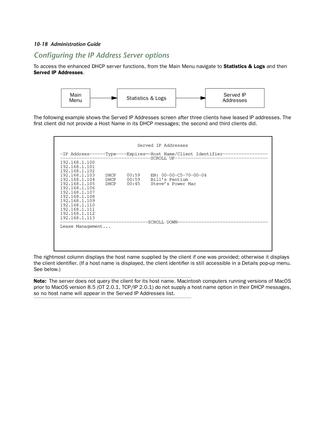 Netopia 4752 manual Conﬁguring the IP Address Server options 