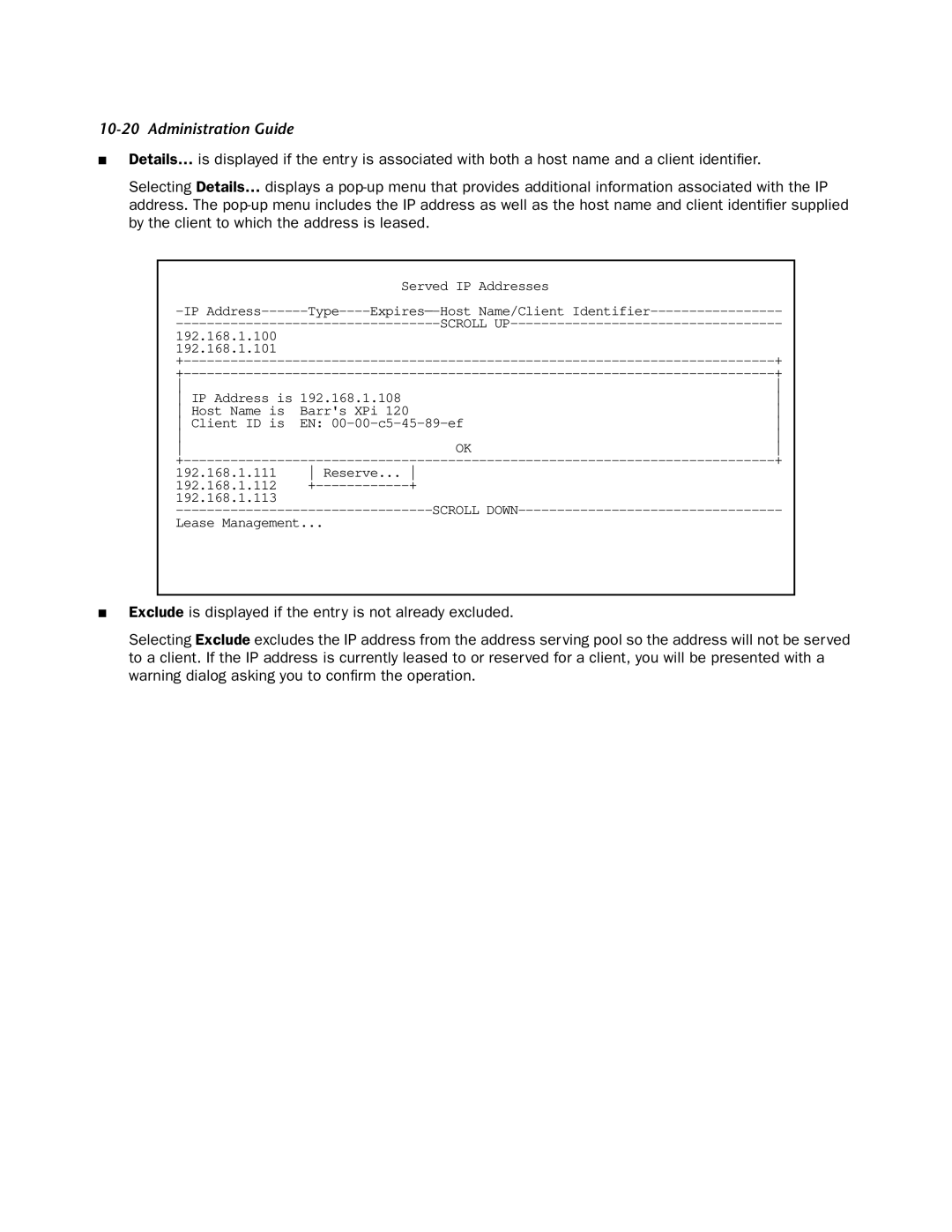 Netopia 4752 manual 192.168.1.112 192.168.1.113 Scroll Down Lease Management 