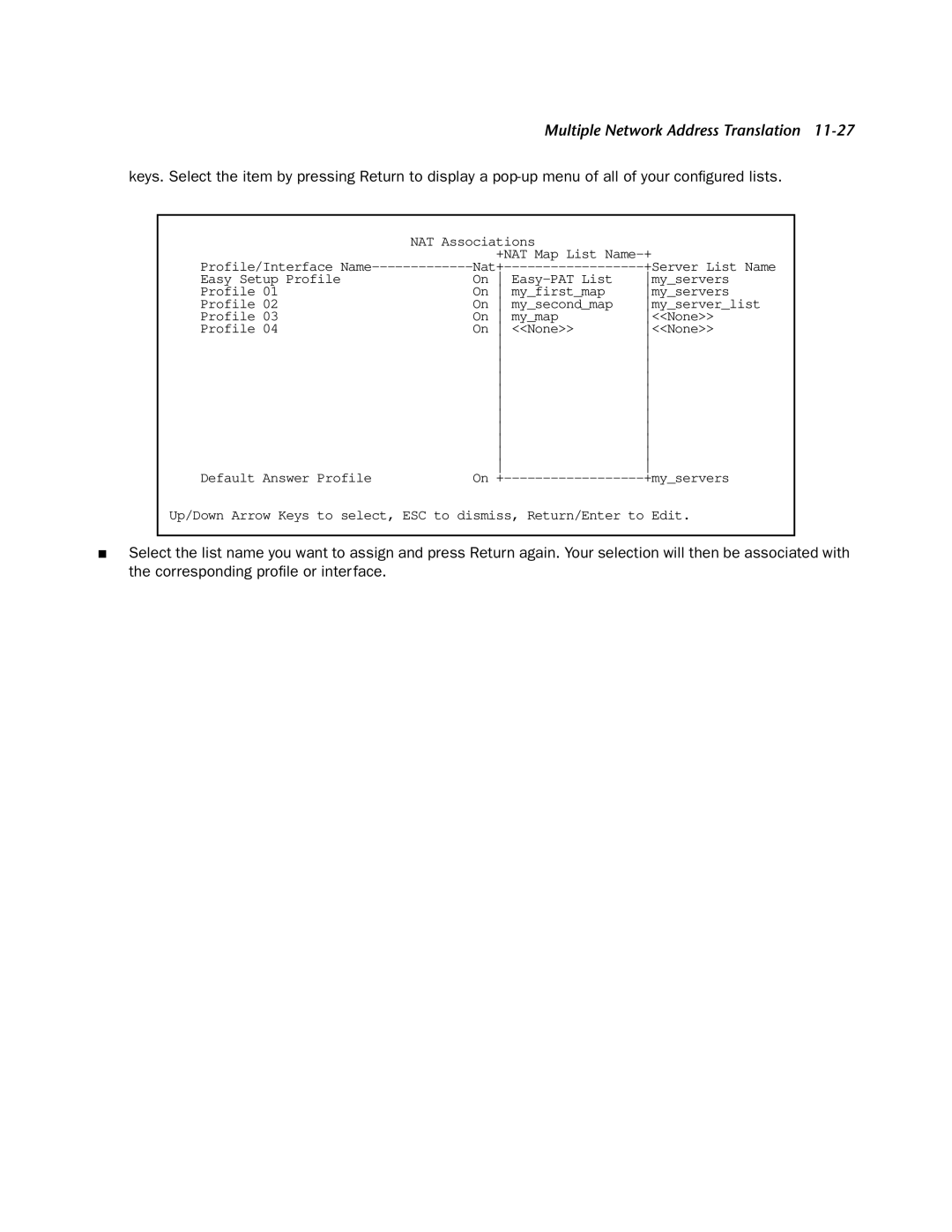 Netopia 4752 manual NAT Associations +NAT Map List Name-+ 