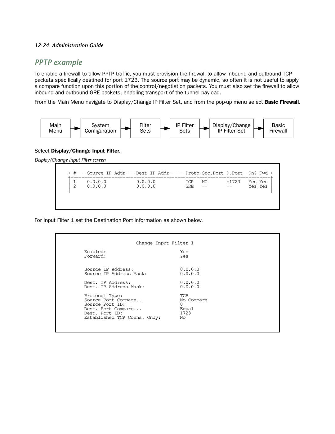 Netopia 4752 manual Pptp example 