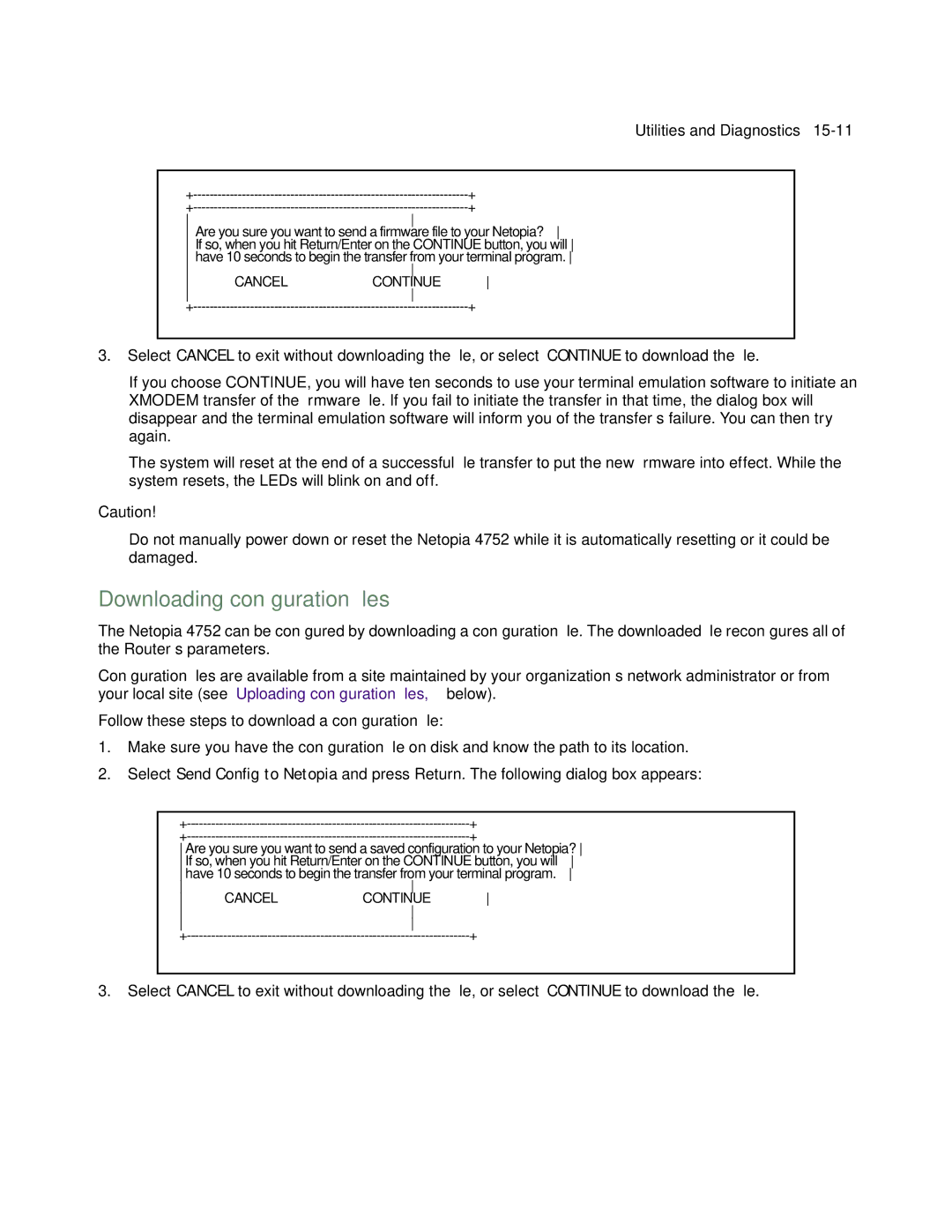 Netopia 4752 manual Downloading conﬁguration ﬁles 