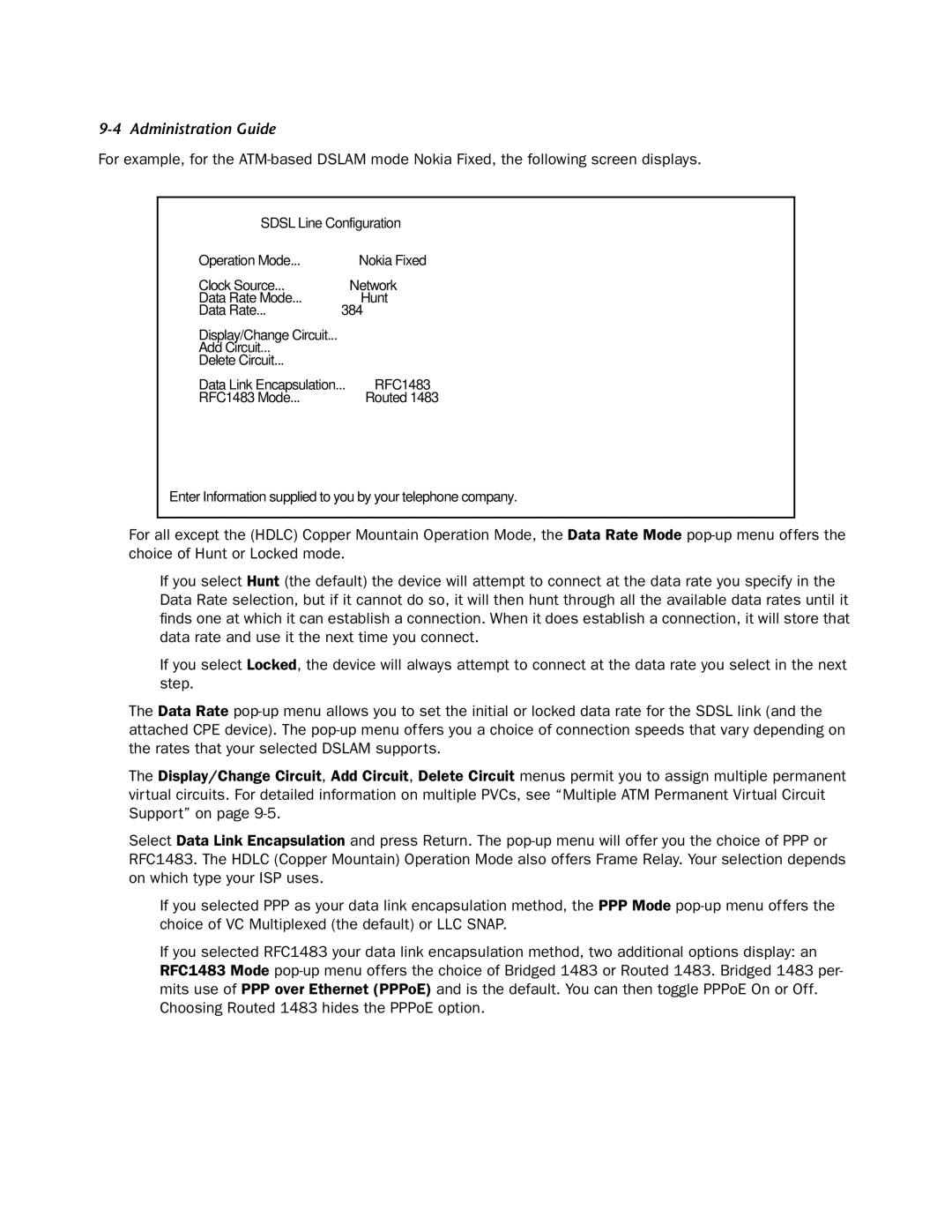 Netopia 4752 manual Sdsl Line Configuration 