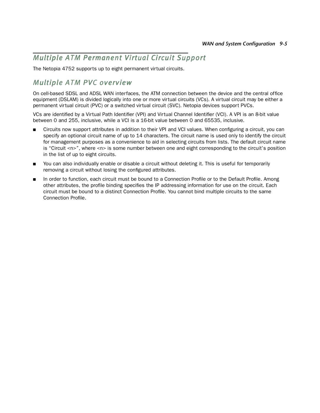 Netopia 4752 manual Multiple ATM Permanent Virtual Circuit Support, Multiple ATM PVC overview 