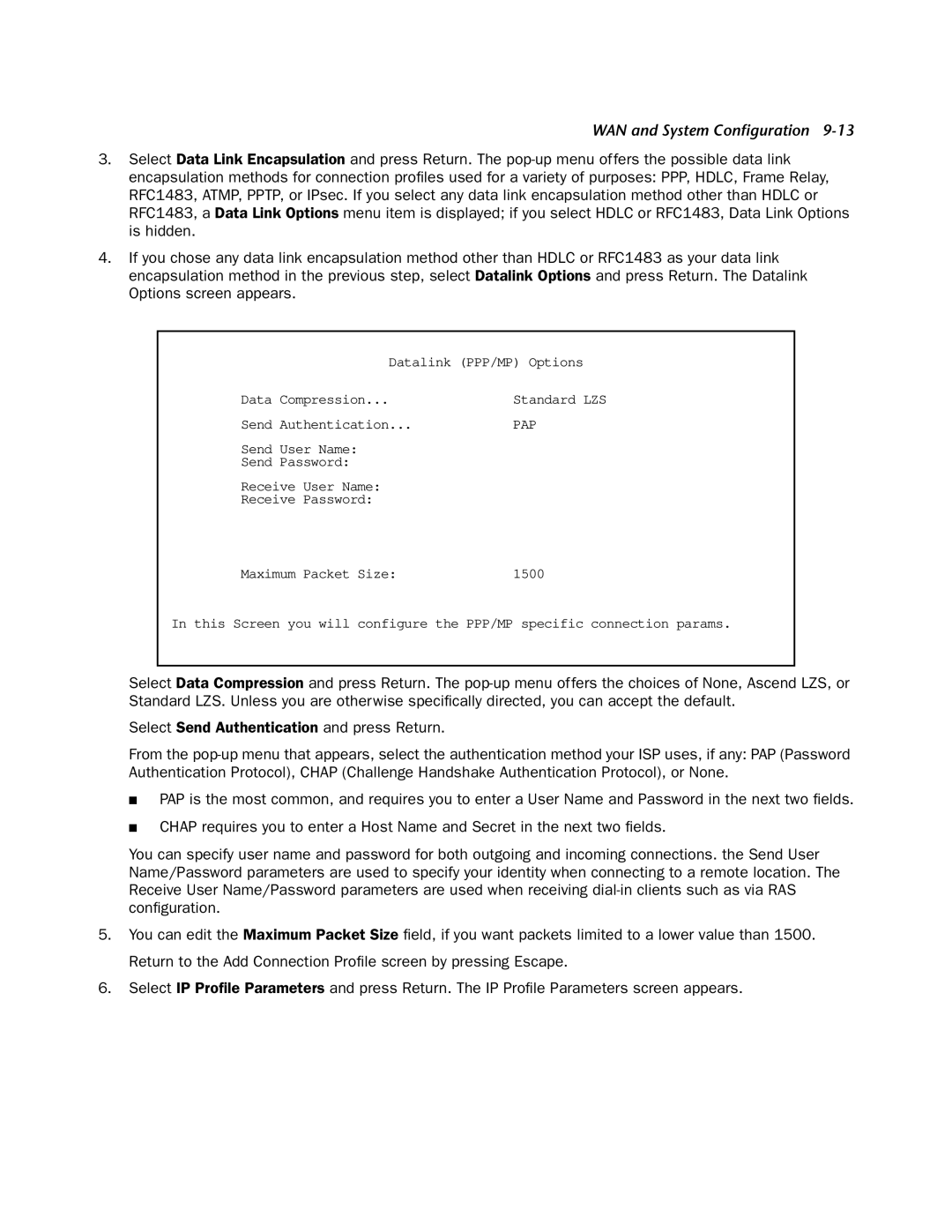 Netopia 4752 manual Datalink PPP/MP Options Data Compression 