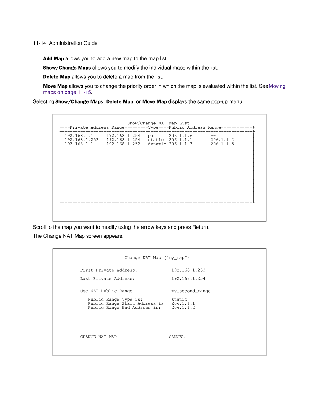 Netopia 4753 manual Change NAT MAP 