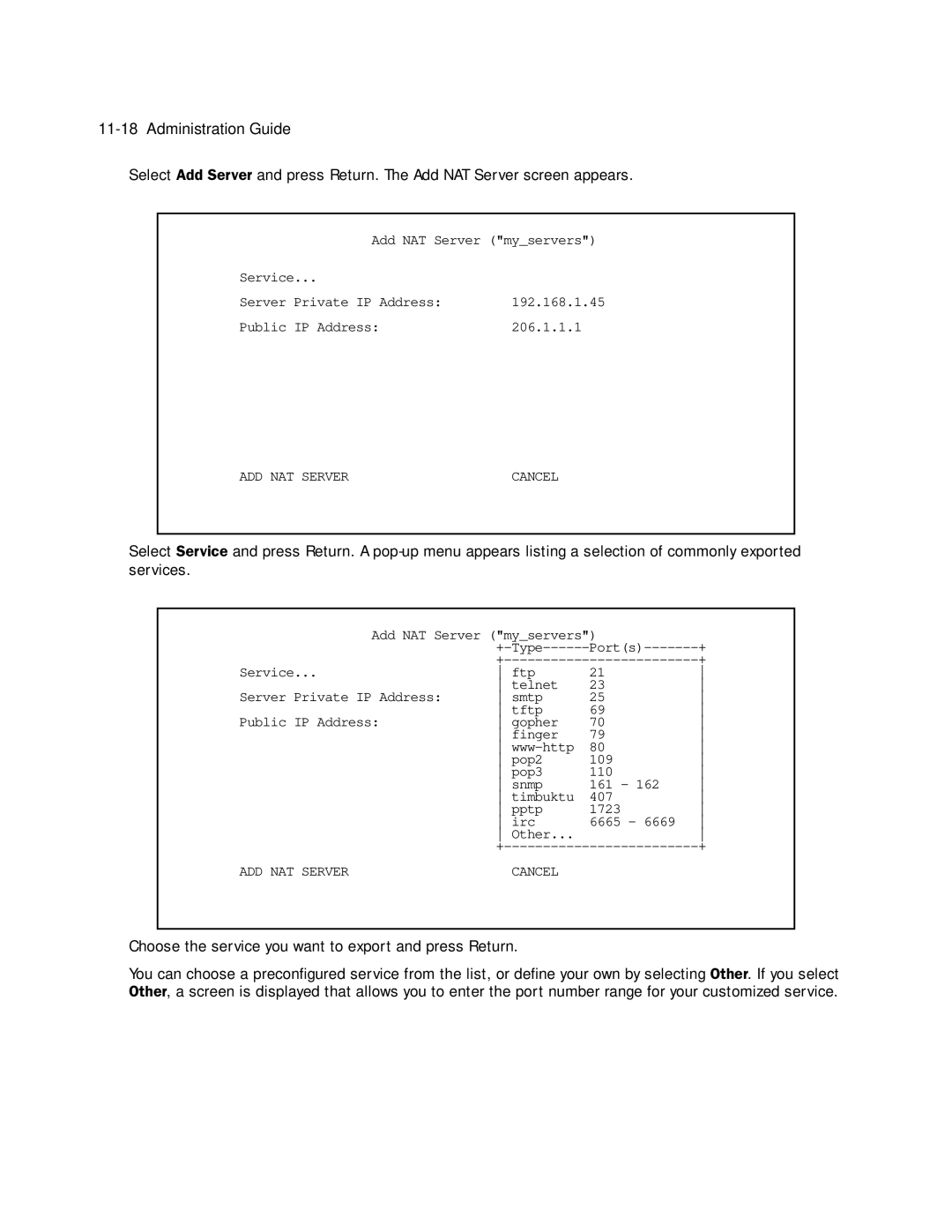 Netopia 4753 manual ADD NAT Server 