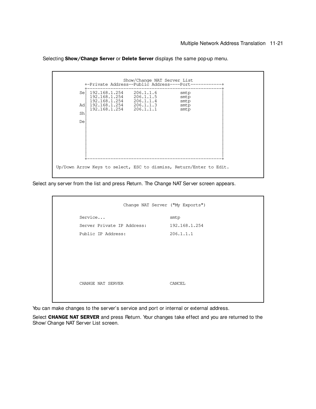 Netopia 4753 manual Change NAT Server 