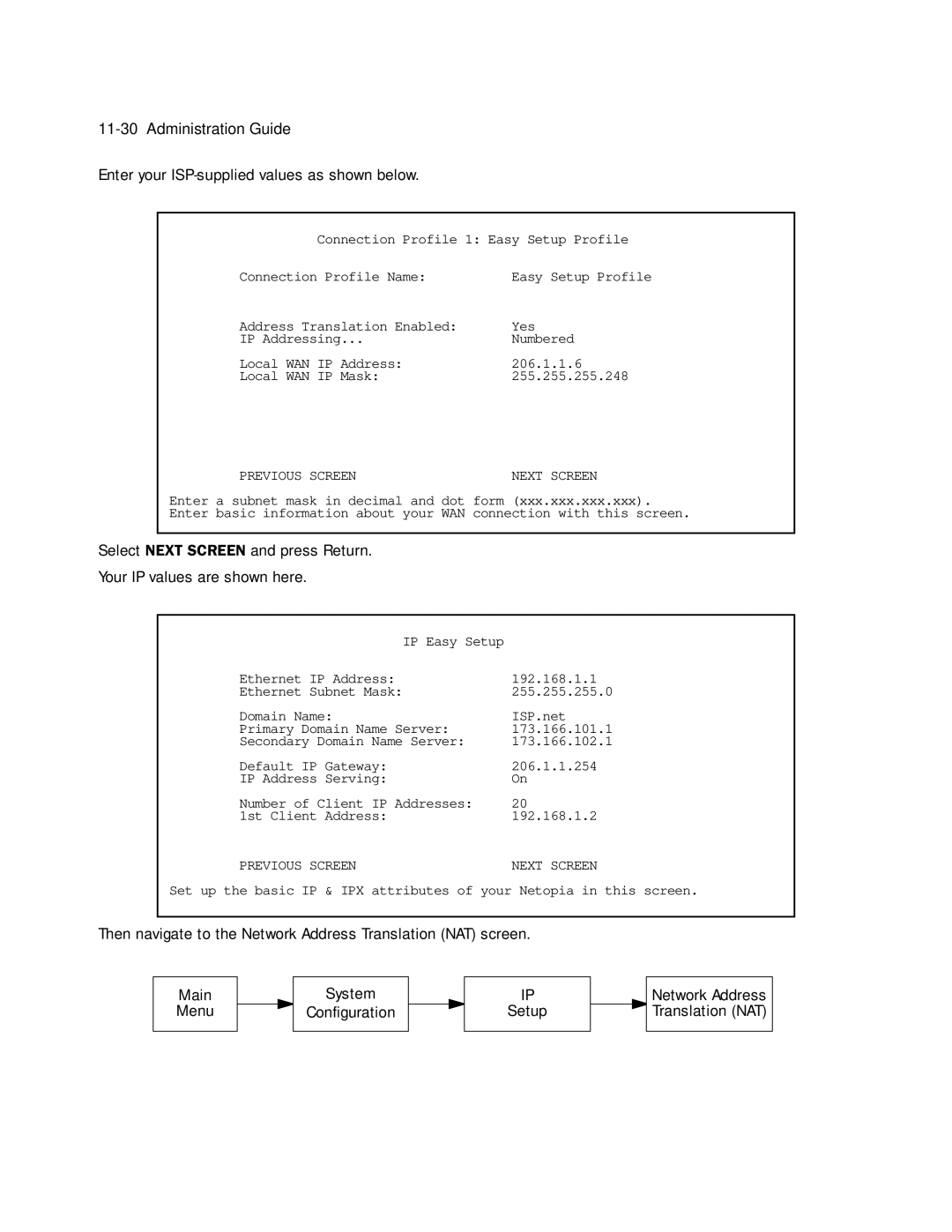 Netopia 4753 manual Enter your ISP-supplied values as shown below 