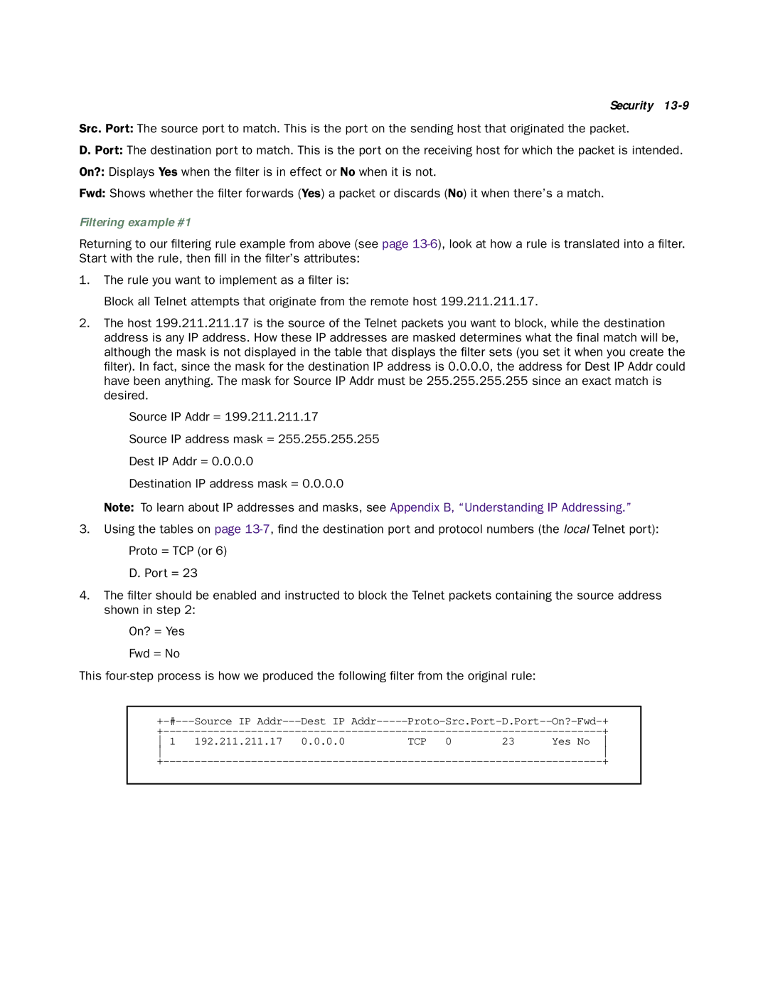 Netopia 4753 manual Filtering example #1 