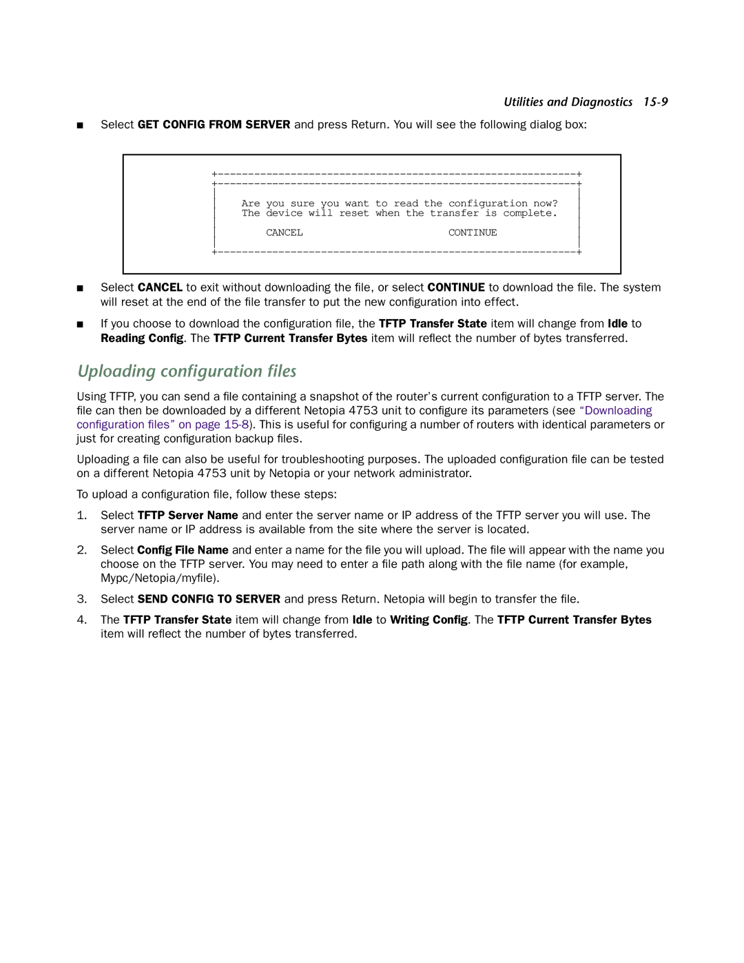 Netopia 4753 manual Uploading conﬁguration ﬁles 