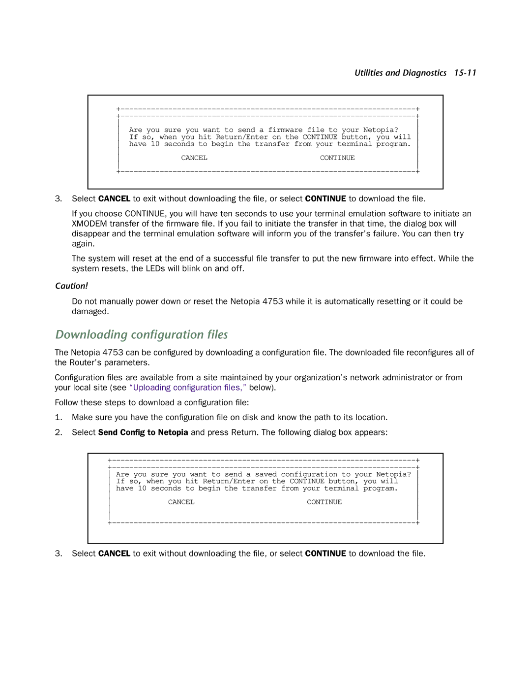 Netopia 4753 manual Downloading conﬁguration ﬁles 