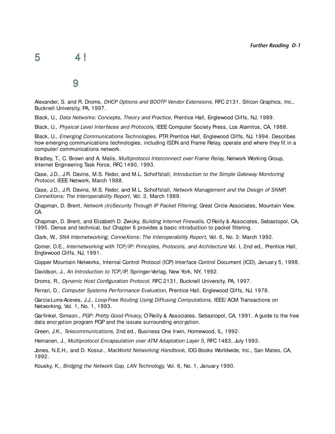 Netopia 4753 manual Appendix D Further Reading 