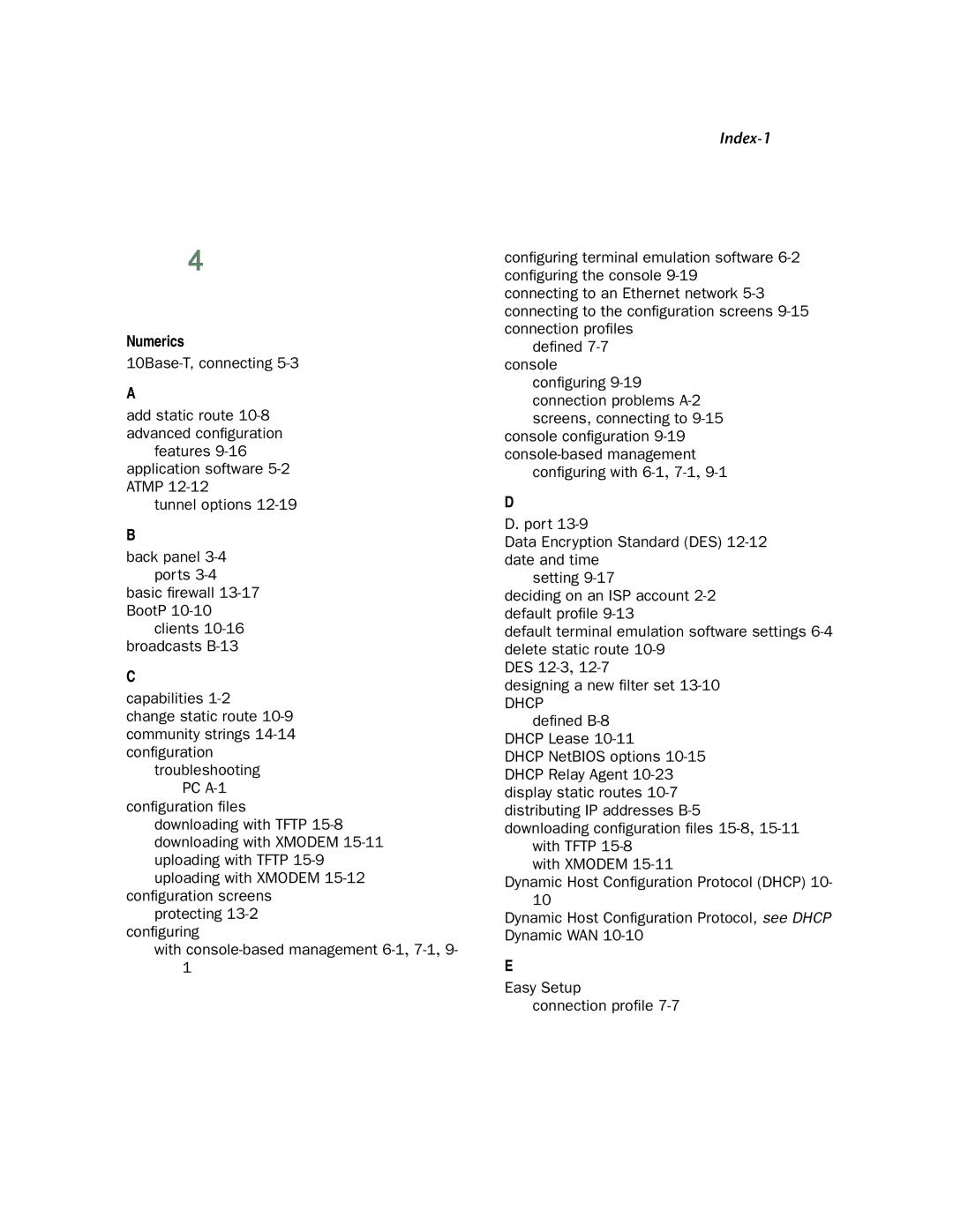 Netopia 4753 manual Index, Numerics 