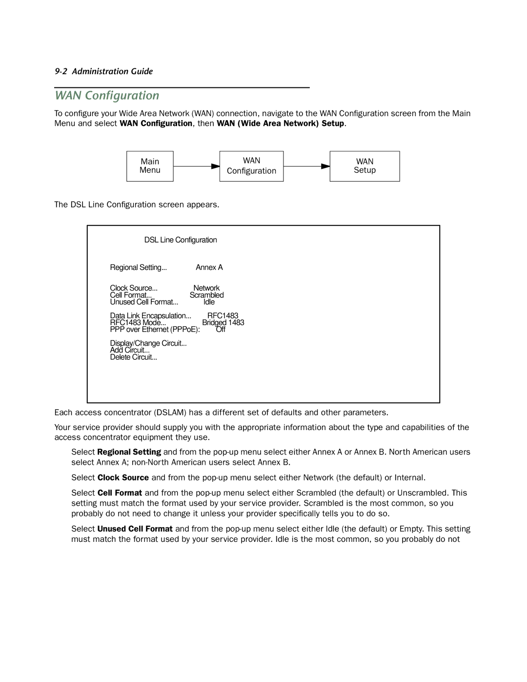 Netopia 4753 manual WAN Conﬁguration, Configuration, Setup 