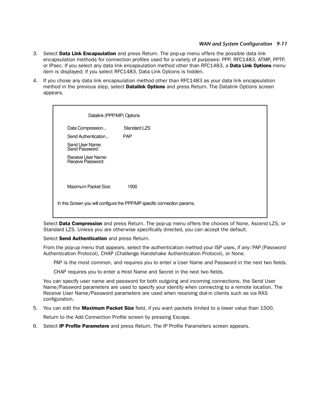 Netopia 4753 manual Datalink PPP/MP Options Data Compression 